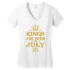 kings are born in july Women's V-Neck T-Shirt