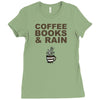 coffee books &amp; rain Ladies Fitted T-Shirt