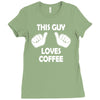 this guy loves coffee Ladies Fitted T-Shirt