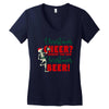christmas cheer i thought you said christmas beer Women's V-Neck T-Shirt