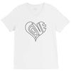 men's love heart outline valentine's day t shirt V-Neck Tee