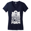 training to unlock my titan form Women's V-Neck T-Shirt