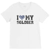 i love my soldier navy camouflage V-Neck Tee