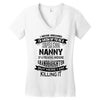 Super Cool Nanny Of A Freaking Awesome Granddaughter Women's V-Neck T-Shirt