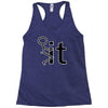 fk it funny college party Racerback Tank
