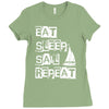 eat sleep sail repeat Ladies Fitted T-Shirt