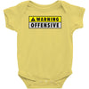 warning offensive mens funny Baby Onesie