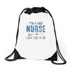 i&rsquo;m a good nurse Drawstring Bags