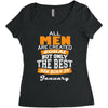 all men are created equal but only the best are born in january Women's Triblend Scoop T-shirt