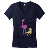 mama &amp; pizza dinasour Women's V-Neck T-Shirt
