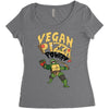 vegan pizza power Women's Triblend Scoop T-shirt