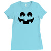 halloween pumpkin face Ladies Fitted T-Shirt