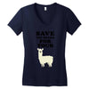 Save The Drama For Your Lama Women's V-Neck T-Shirt