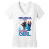 grandma of the birthday girl Women's V-Neck T-Shirt