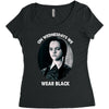 on wednesdays we wear black Women's Triblend Scoop T-shirt