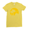 beach silhouette birds sand sunset Ladies Fitted T-Shirt
