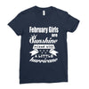 February Girls Are Sunshine Mixed With A Little Hurricane Ladies Fitted T-Shirt