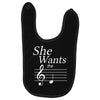 she wants the d black Baby Bibs