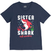 sister shark doo doo doo family matching V-Neck Tee