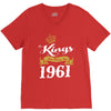 kings are born in 1961 V-Neck Tee