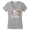 peace love rabbits Women's V-Neck T-Shirt