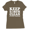 keep earth clean it's not uranus Ladies Fitted T-Shirt