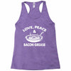 love peace and bacon grease Racerback Tank