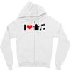 i love house music t shirt edm club wear rave electro party progressiv Zipper Hoodie