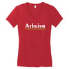atheism funny retro religion jesus christ believer comic god Women's V-Neck T-Shirt