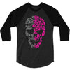 two coloured patterned skull   mens funny 3/4 Sleeve Shirt