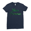 merry christmas green glitter Ladies Fitted T-Shirt
