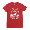chill hungry wolf Ladies Fitted T-Shirt