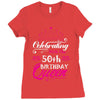 Celebrating With The 50th Birthday Queen Ladies Fitted T-Shirt