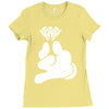 cartoon hands holding diamond Ladies Fitted T-Shirt