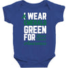 i wear emerald green for liver cancer awareness Baby Bodysuit