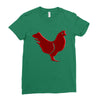 chiken red Ladies Fitted T-Shirt