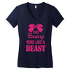 This Beauty Runs Like a Beast Women's V-Neck T-Shirt
