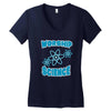 science worship funny geek atheist anti religion Women's V-Neck T-Shirt