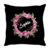 Floral Baby Name Throw Pillow