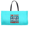 star spangled hammered Weekender Totes