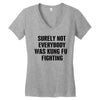 surely not everybody was kung fu fighting black color Women's V-Neck T-Shirt