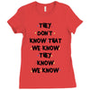 THEY DONT KNOW THAT WE KNOW THEY KNOW WE KNOW Ladies Fitted T-Shirt