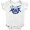 blue monster with horns Baby Onesie
