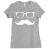 mustache glasses nerd Ladies Fitted T-Shirt