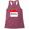 title of day of the week monday day of the week Racerback Tank