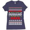 santa only comes once a year husband is always here to cheer Ladies Fitted T-Shirt