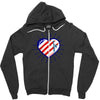 heart us flag 4th july fredom america usa Zipper Hoodie
