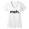 meh geek nerd t shirt funny humor retro Women's V-Neck T-Shirt