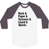 rock paper scissors lizard spock big bang theory geek nerd gift t shir 3/4 Sleeve Shirt