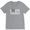 i love my soldier regular camouflage V-Neck Tee